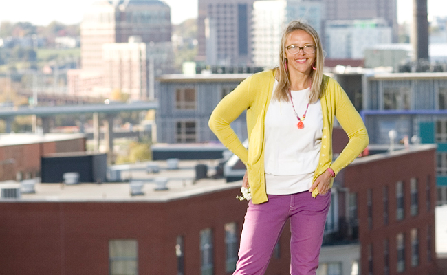 Jolinda Smithson, standing in Libby Hill Park overlooking Richmond, VA
