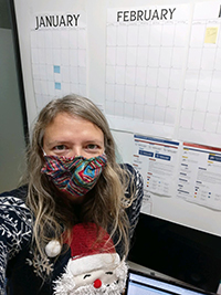 Image of Jolinda with mask.